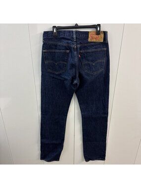 Levis 501 Jeans Mens 32x36 Indigo Blue Dark Wash Straight Leg Button Fly Western
